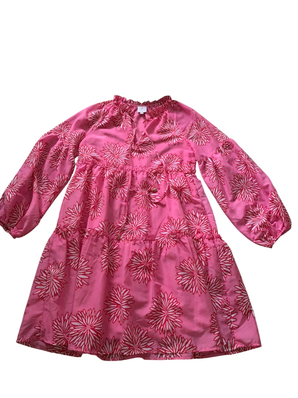 J. Marie Pink Floral Print Tiered Relaxed Fit Dress XSmall - Picture 8 of 9